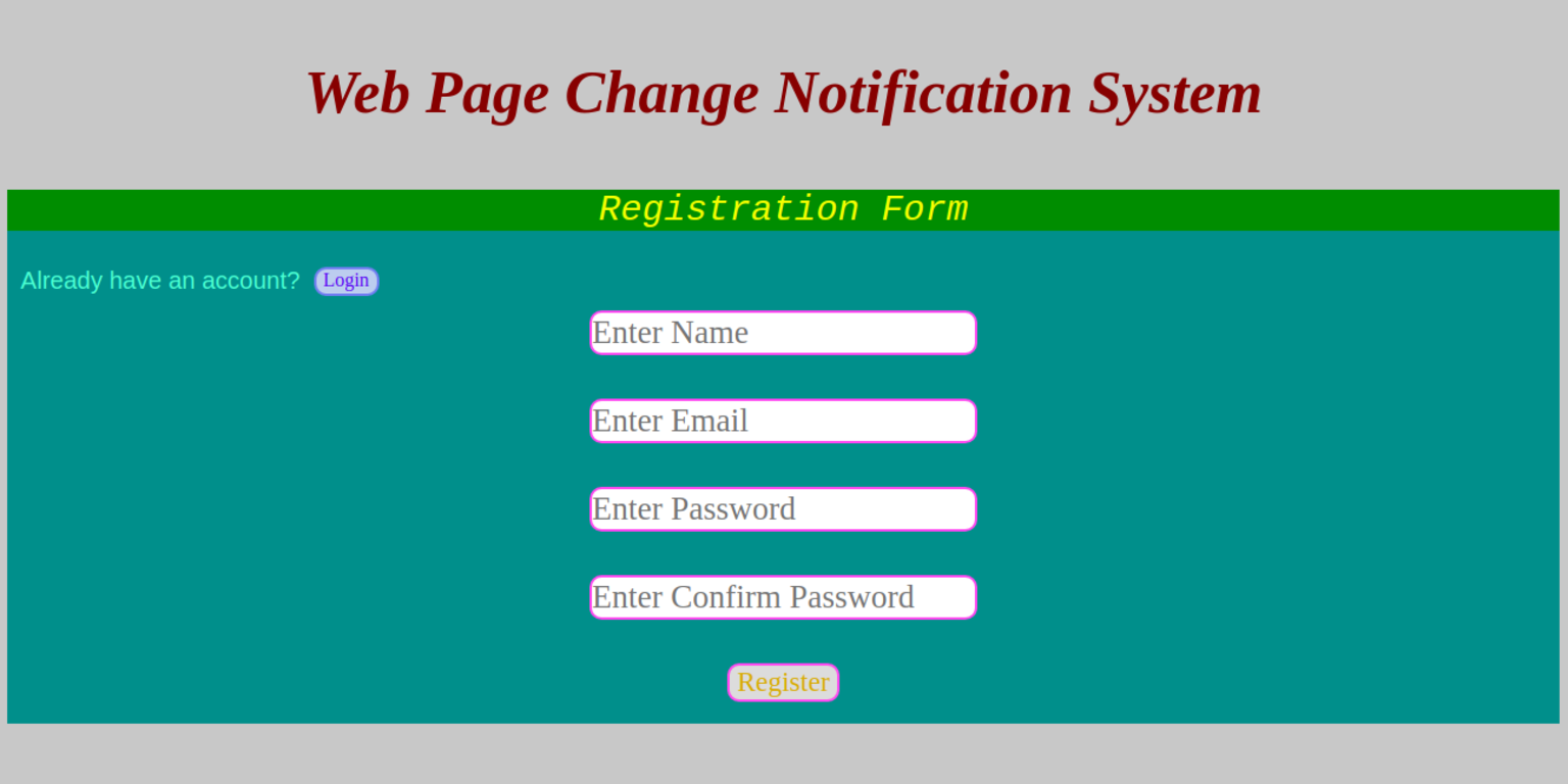 Web Page Change Notification System